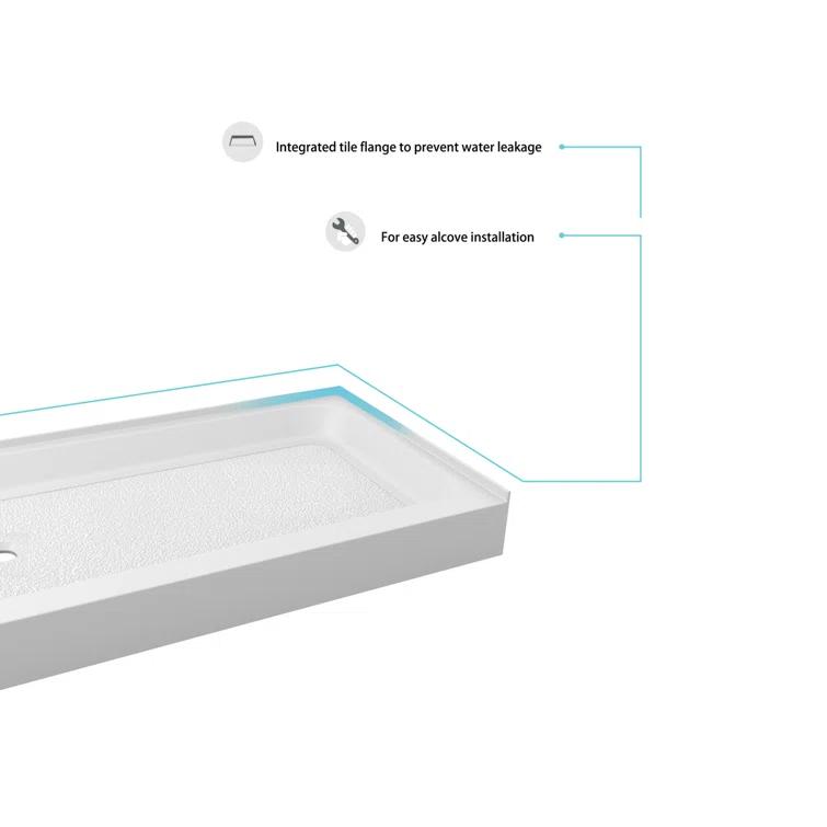 Laredo 60'' W 36'' D Rectangular Single Shower Base