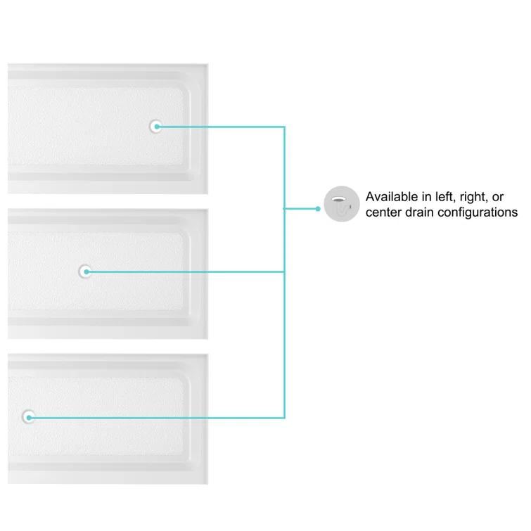 Laredo 60'' W 32'' D Rectangular Single Shower Base