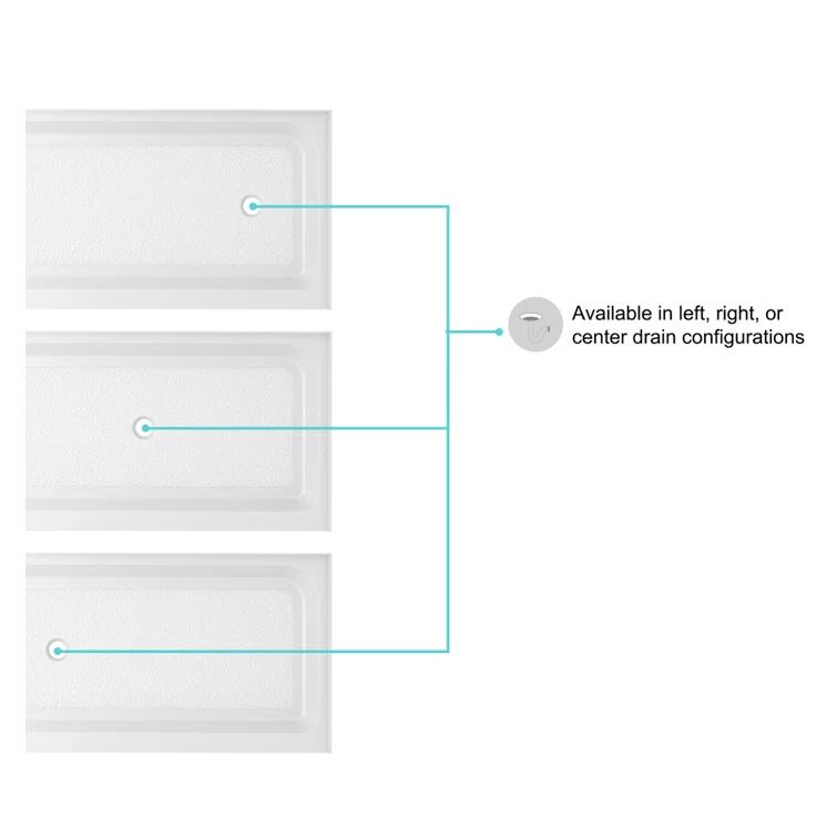 Laredo 60'' W 32'' D Rectangular Single Shower Base