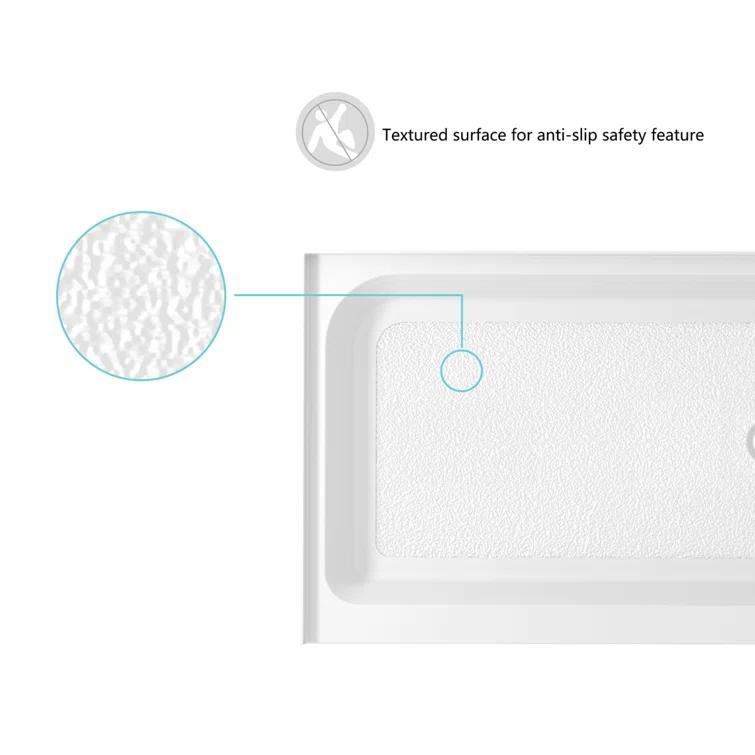 Laredo 60'' W 32'' D Rectangular Single Shower Base
