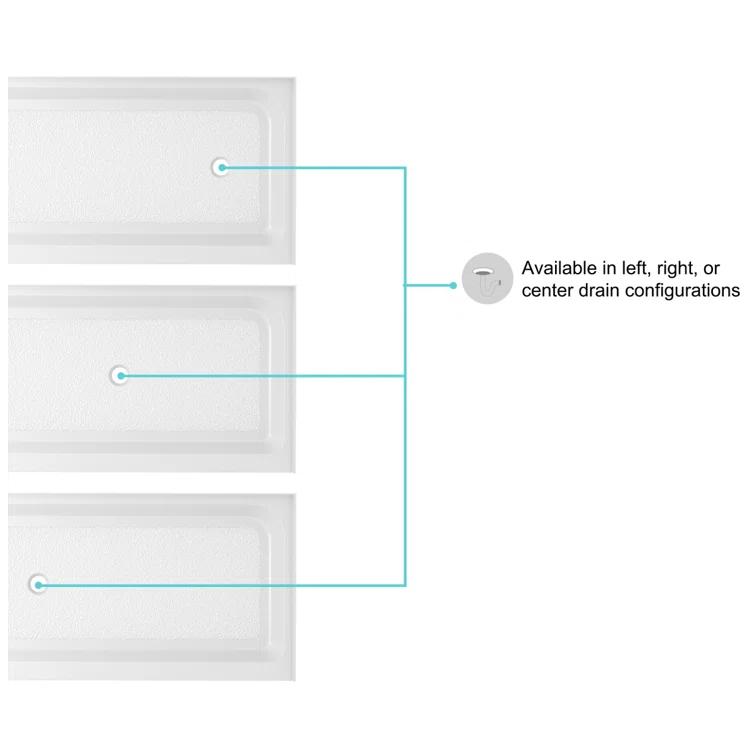 Laredo 60'' W 36'' D Rectangular Single Shower Base
