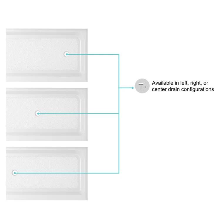Laredo 60'' W 36'' D Rectangular Single Shower Base
