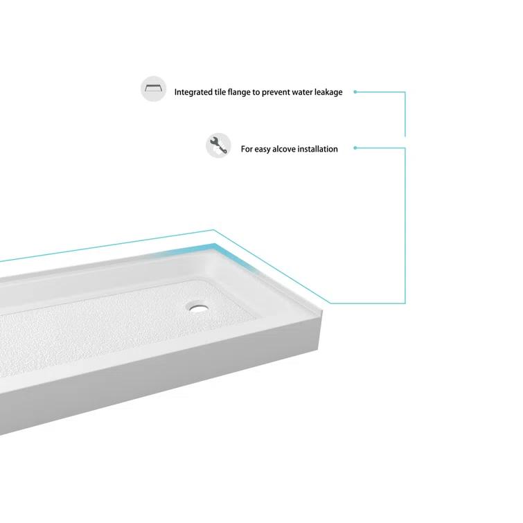 Laredo 60'' W 36'' D Rectangular Single Shower Base
