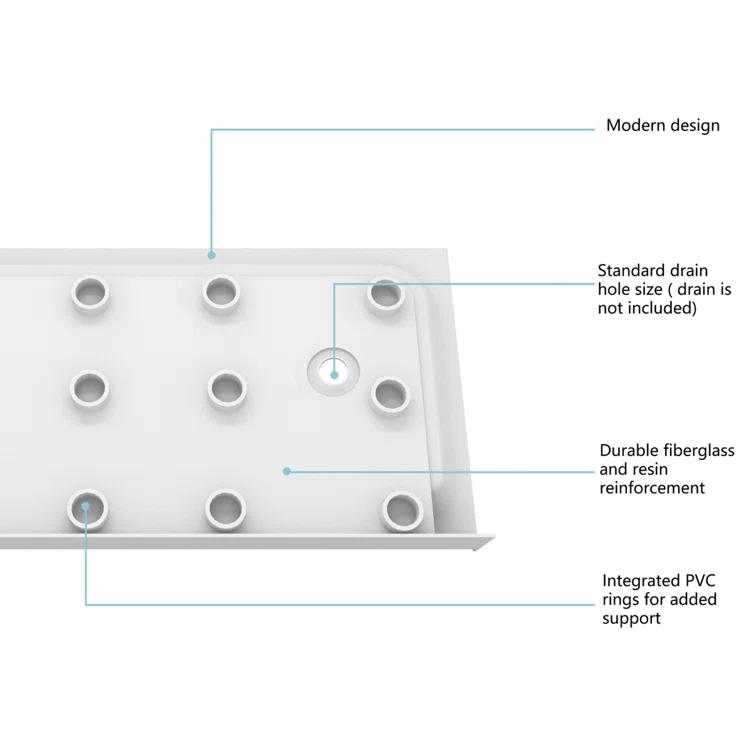 Laredo 60'' W 36'' D Rectangular Single Shower Base