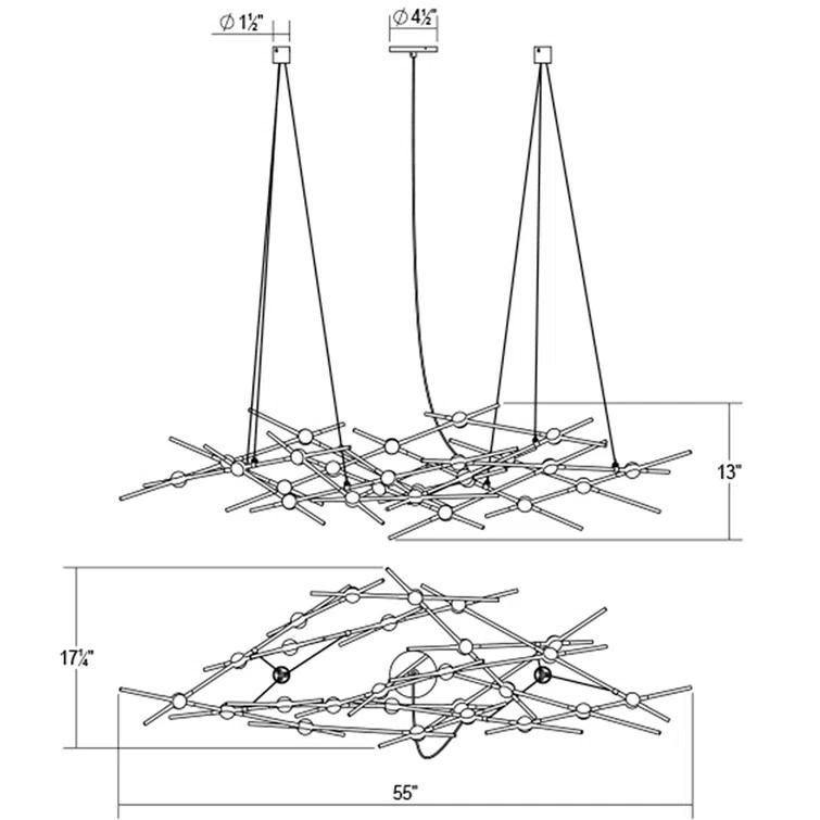 Constellation 25 - Light Dimmable LED Geometric Chandelier