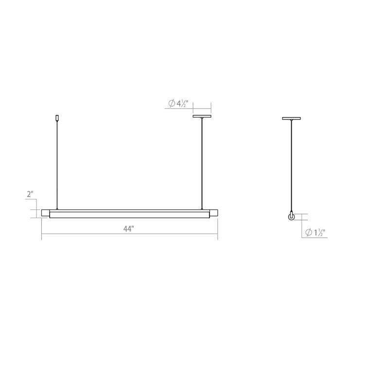44-Inch Modern White Aluminum LED Indoor/Outdoor Pendant