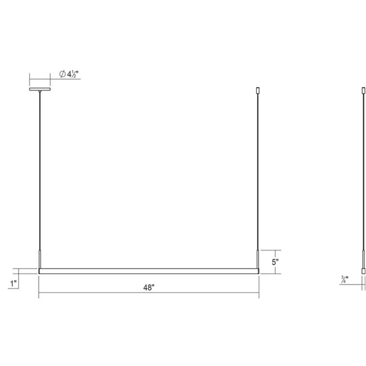 Thin-Line 1 - Light LED Kitchen Island Pendant
