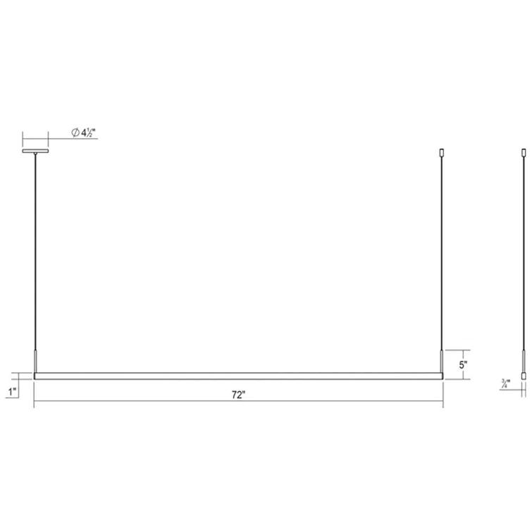 Thin-Line 1 - Light LED Kitchen Island Pendant