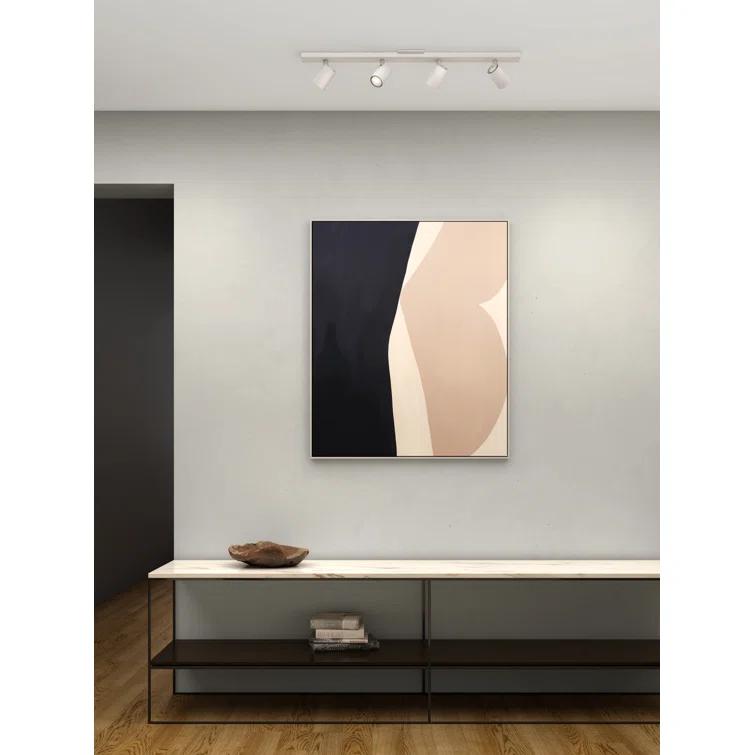 Contemporary Textured White Metal LED Spotlight Track, 35"