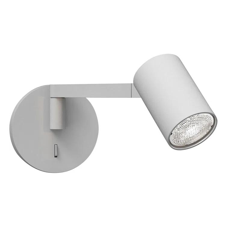 White Metal Adjustable Swing Arm Wall Sconce