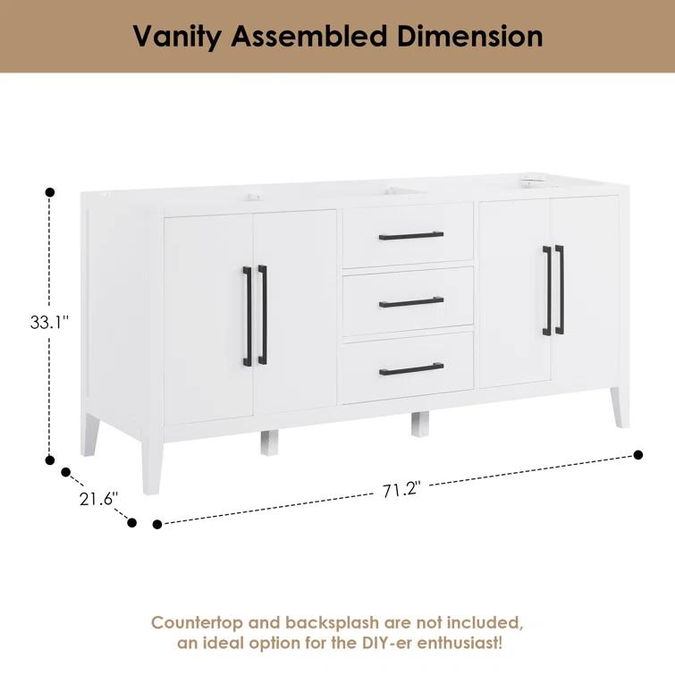 Laurel 71.2" Double Bathroom Vanity Base Only