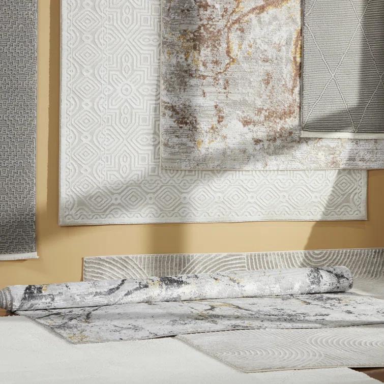 TOWN & COUNTRY Luxe Maya Soft Arches Neutral Indoor Area Rug with High-Low Texture, Ivory/Greige