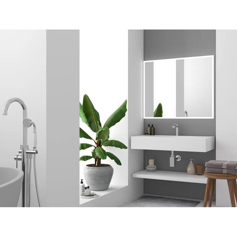 CastelloUSA Pyramid 36" Rectangular Wall Mount Solid Surface Bathroom Sink CB-GM-2053