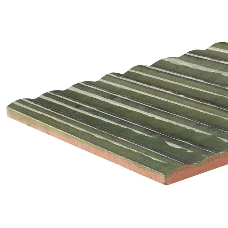 Canu 5.9 In. x 11.81 In. Polished Fluted Ceramic Subway Wall Tile (9.68 Sq. Ft. / Case)