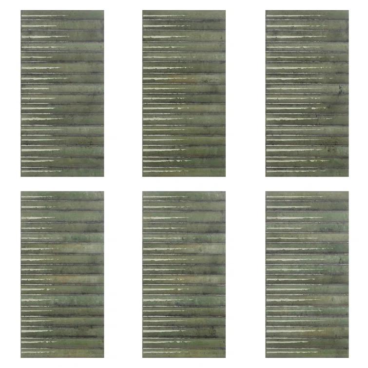 Canu 5.9 In. x 11.81 In. Polished Fluted Ceramic Subway Wall Tile (9.68 Sq. Ft. / Case)