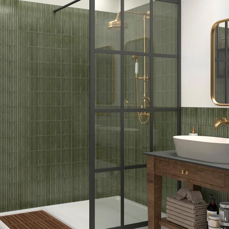 Canu 5.9 In. x 11.81 In. Polished Fluted Ceramic Subway Wall Tile (9.68 Sq. Ft. / Case)