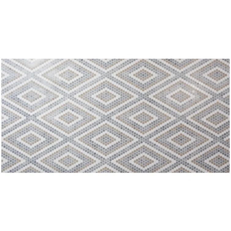 Hyperion 15.03'' W x 17.36'' L Marble Tile Mosaic Sheet