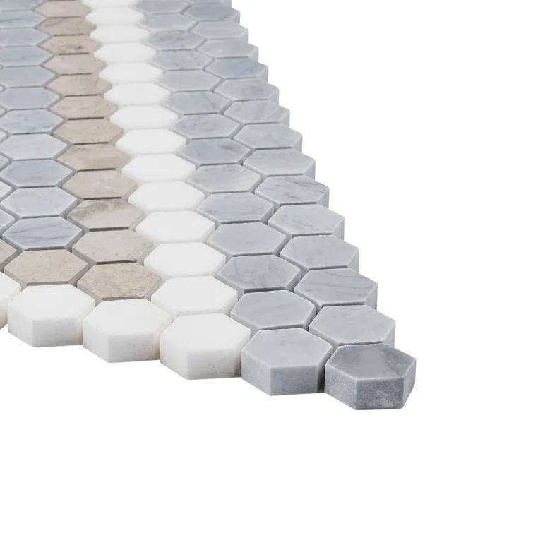 Hyperion 15.03'' W x 17.36'' L Marble Tile Mosaic Sheet