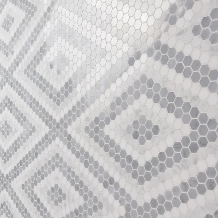 Hyperion 15.03'' W x 17.36'' L Marble Tile Mosaic Sheet