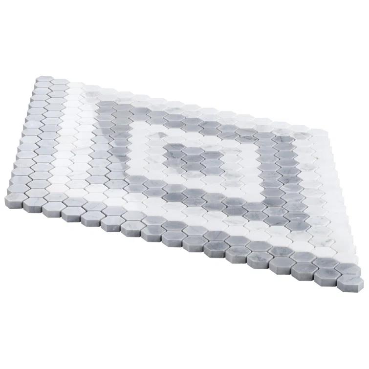 Hyperion 15.03'' W x 17.36'' L Marble Tile Mosaic Sheet