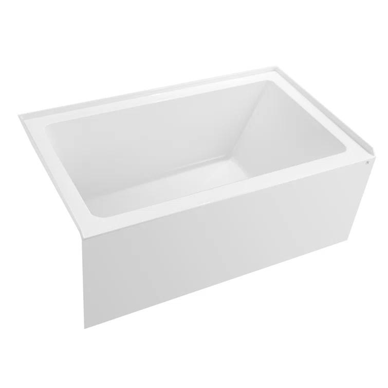 Alcove Soaking Skirt Bathtub with Overflow and Drain