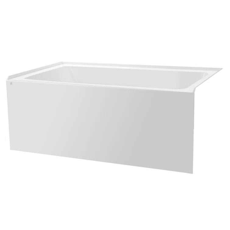 Alcove Soaking Skirt Bathtub with Overflow and Drain