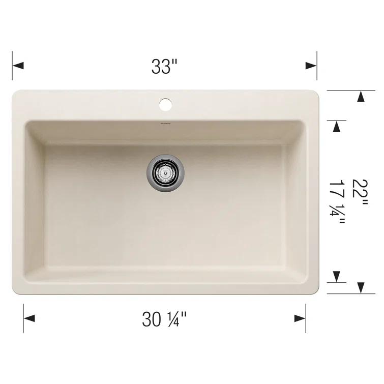 Liven SILGRANIT 33" L x 22" W Drop-In/Undermount Kitchen Sink