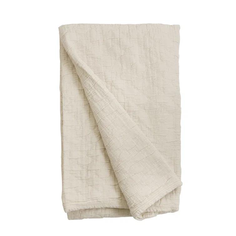Ojai Cotton Matelassé Coverlet by Pom Pom at Home - Blush / Queen