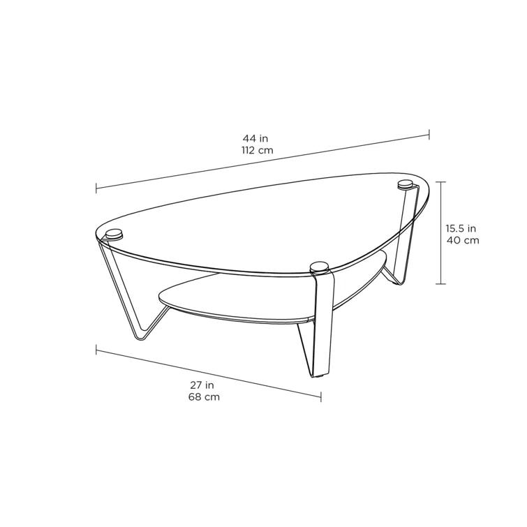 Dino Glass Top Coffee Table