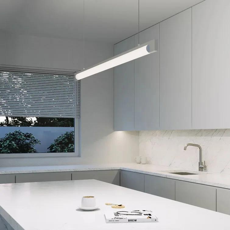 44-Inch Modern White Aluminum LED Indoor/Outdoor Pendant