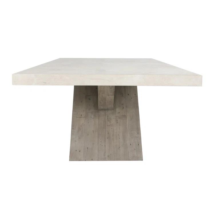 Durant Cream & Gray Reclaimed Wood 84" Rectangular Dining Table