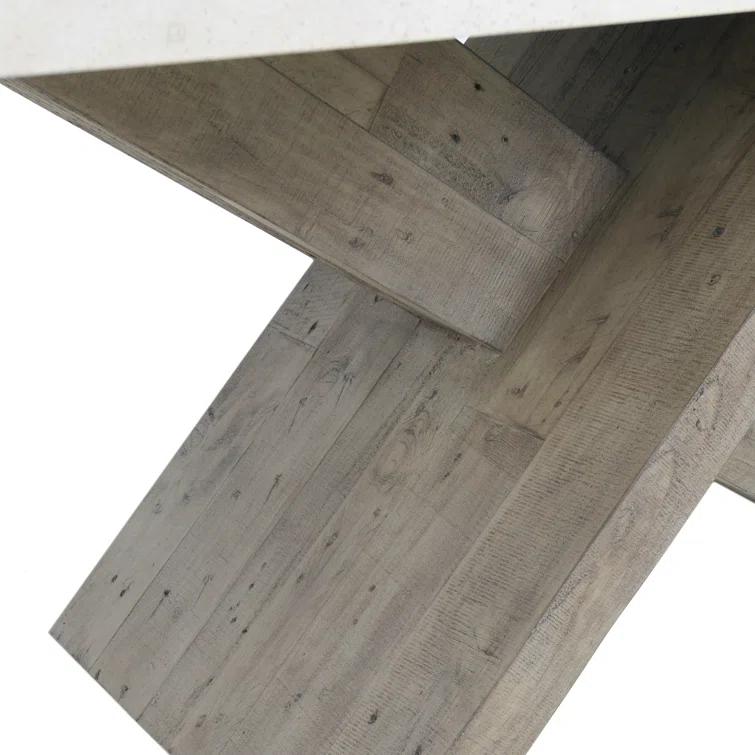 Durant Cream & Gray Reclaimed Wood 84" Rectangular Dining Table