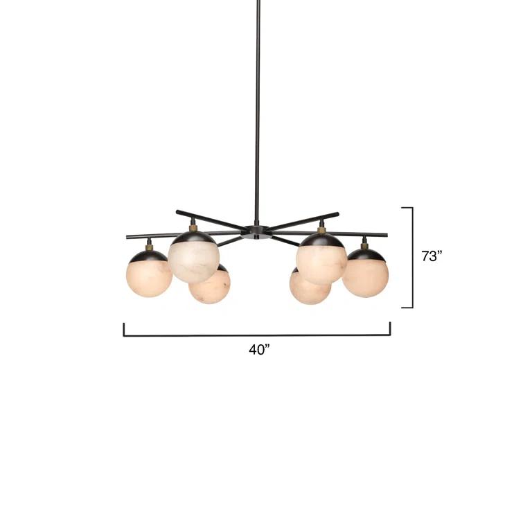 Metro 6 - Light Dimmable Sputnik Spider Chandelier