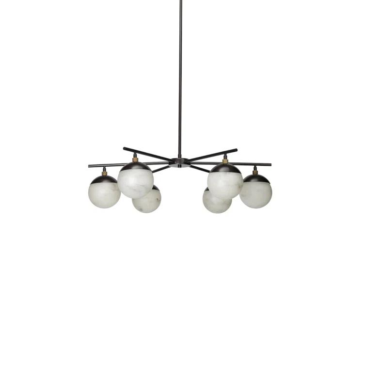Metro 6 - Light Dimmable Sputnik Spider Chandelier