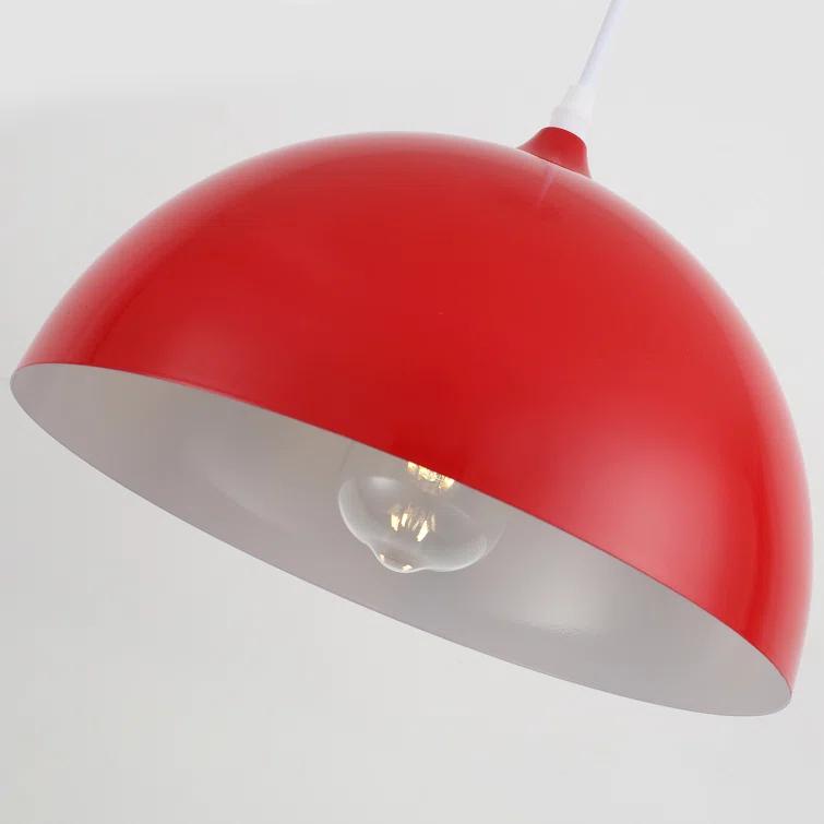 Danialah 1 - Light 11.81‘’ Industrial Dome Single Pendant with Metal Dome Shade for Kitchen Island Dinning Room
