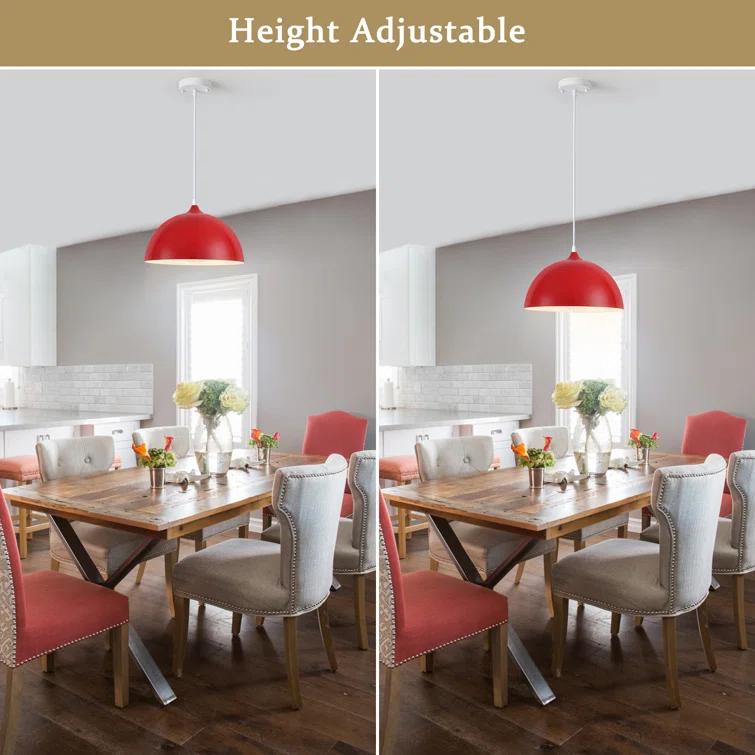 Danialah 1 - Light 11.81‘’ Industrial Dome Single Pendant with Metal Dome Shade for Kitchen Island Dinning Room