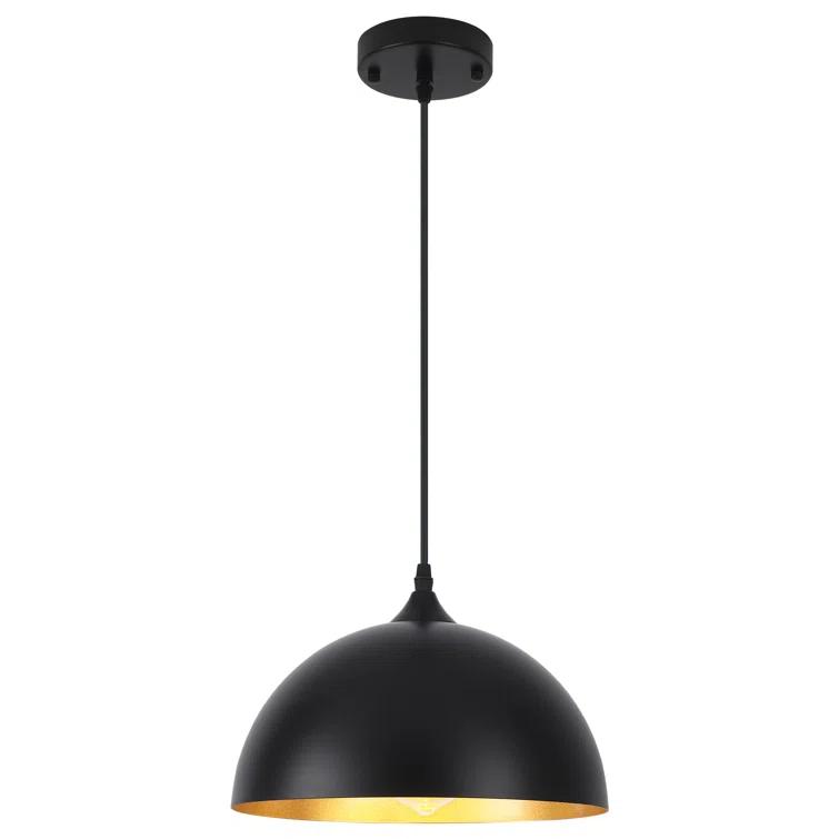 Danialah 1 - Light 11.81" Industrial Dome Single Pendant with Metal Dome Shade for Kitchen Island Dinning Room