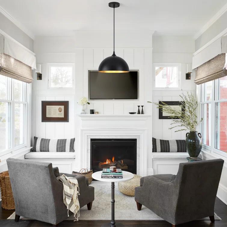 Danialah 1 - Light 11.81" Industrial Dome Single Pendant with Metal Dome Shade for Kitchen Island Dinning Room