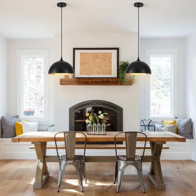 Danialah 1 - Light 11.81" Industrial Dome Single Pendant with Metal Dome Shade for Kitchen Island Dinning Room