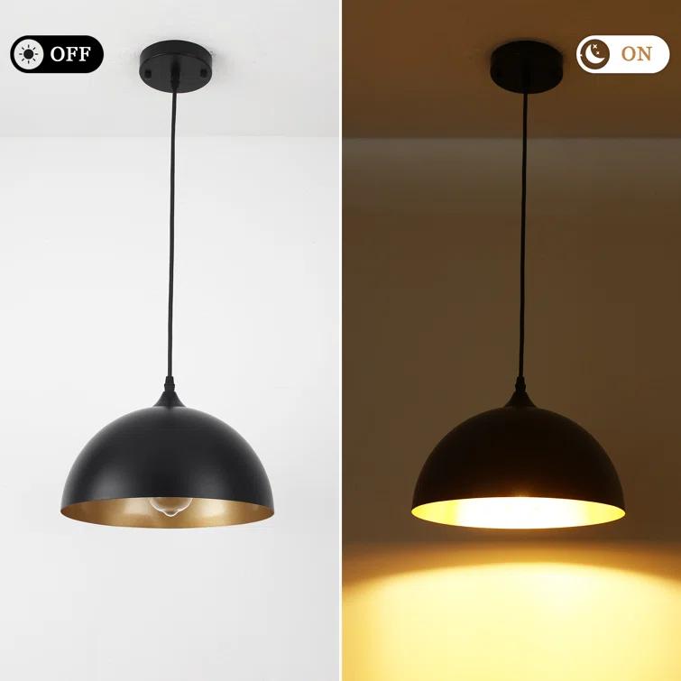 Danialah 1 - Light 11.81" Industrial Dome Single Pendant with Metal Dome Shade for Kitchen Island Dinning Room