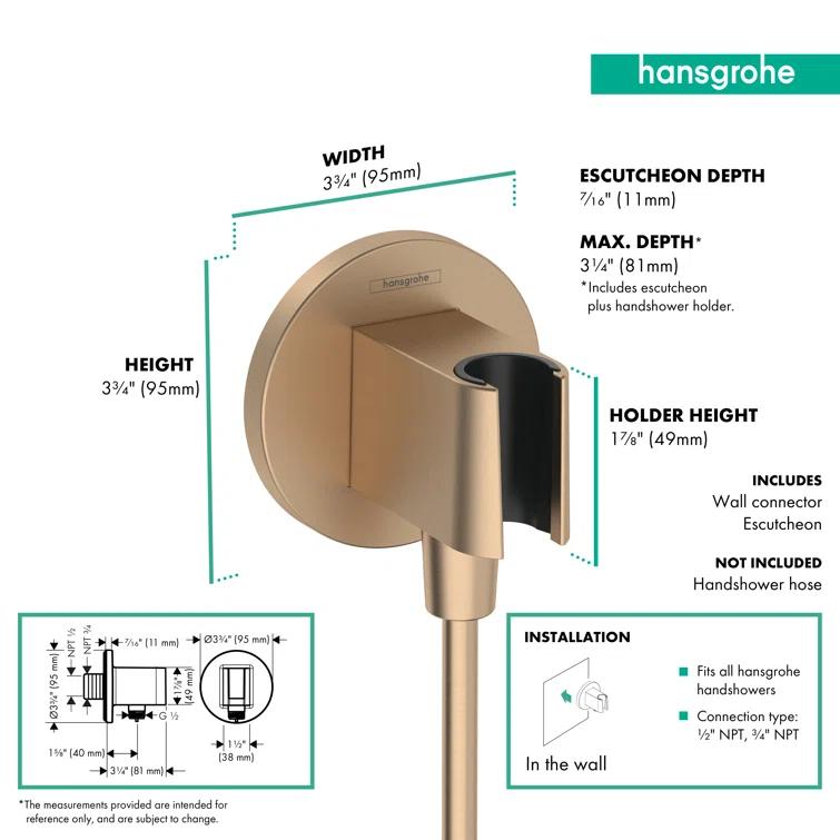 hansgrohe FixFit S Wall Outlet with Handshower Holder