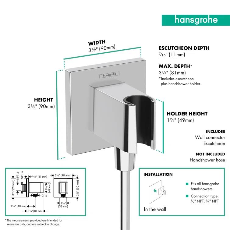 hansgrohe FixFit E Wall Outlet with Handshower Holder