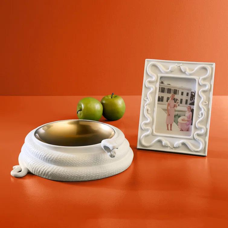 Jonathan Adler Eden White Ceramic Picture Frame