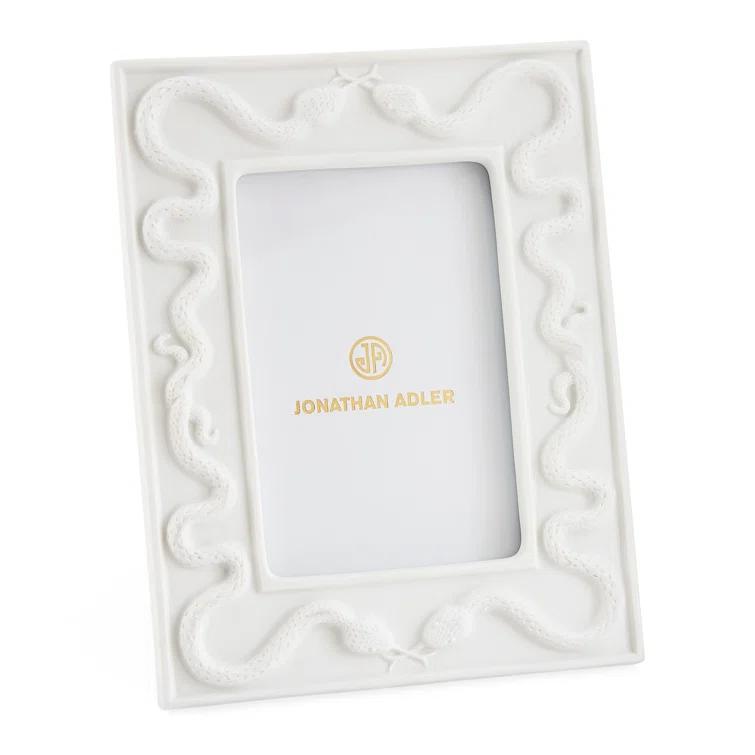 Jonathan Adler Eden White Ceramic Picture Frame