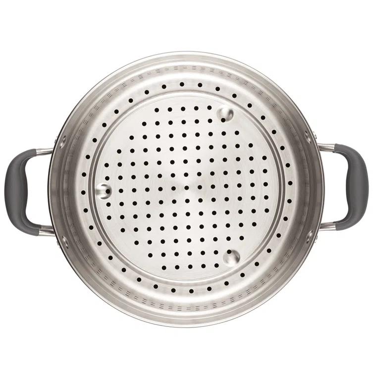 Anolon Anolon Advanced Home Hard Anodized Nonstick Wide Stockpot With Steamer Insert Set, 3-Piece,  8.5-Quart
