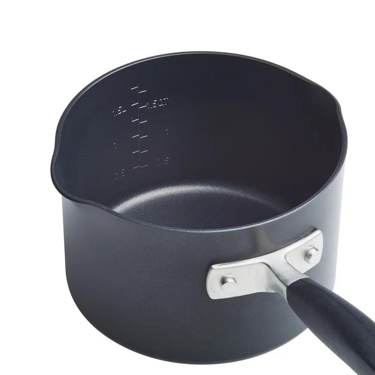 Anolon Advanced Home Hard Anodized Nonstick Saucepan With Straining Lid, 2 Quart