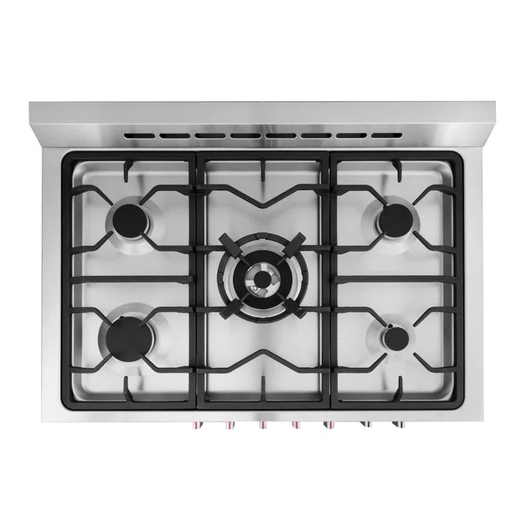 F965 Series 36 in. Stellar Collection 3.8 cu. ft. Dual Fuel Range, 5 Sealed Burners, 8 Function Convection Oven in Stainless Steel