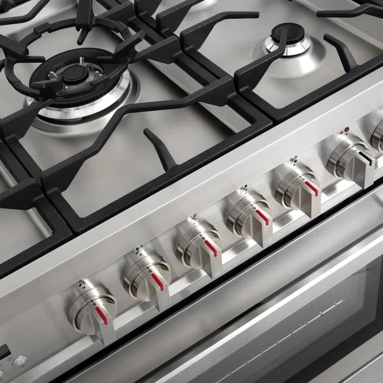 F965 Series 36 in. Stellar Collection 3.8 cu. ft. Dual Fuel Range, 5 Sealed Burners, 8 Function Convection Oven in Stainless Steel