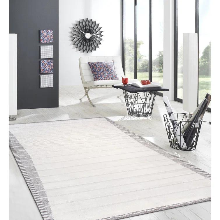 Pasargad Home Sutton 12' x 15' Power-Loomed Ivory/Grey Rug, For Indoor Space and all Age of Group