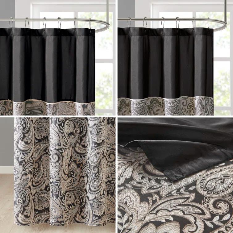 Madison Park Aubrey Paisley Jacquard Shower Curtain